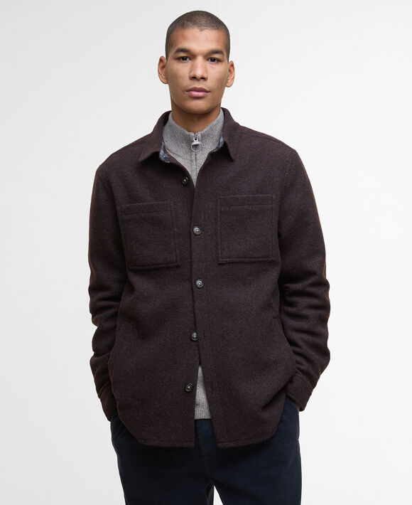 Barbour Marlow Wool Overshirt: Dark Oak