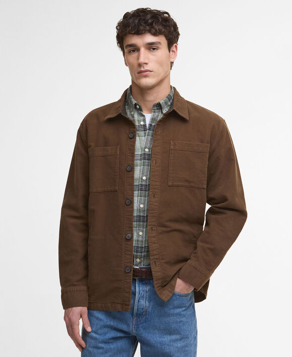 Barbour Regular Moleskin Overshirt: Dark Sand