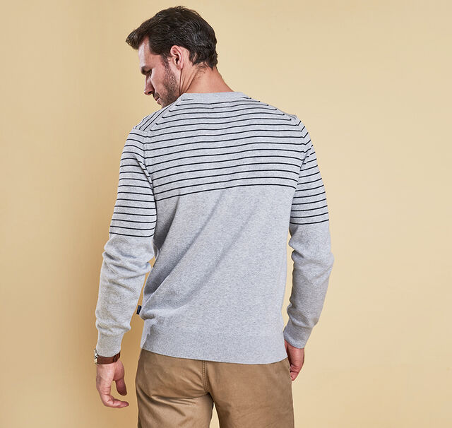 Barbour Alness Sweater-Grey-Back Model