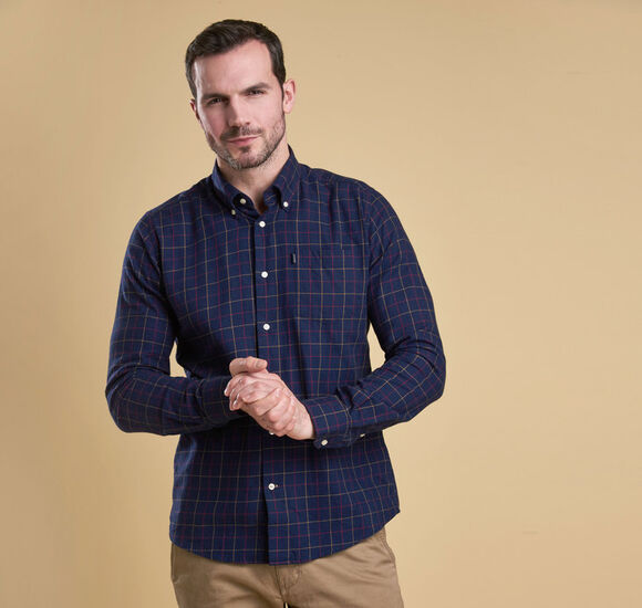 Barbour Archie Tattersal Tailored Shirt- Navy