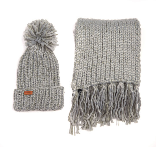 Barbour Chunky Knit Hat and Scarf Set