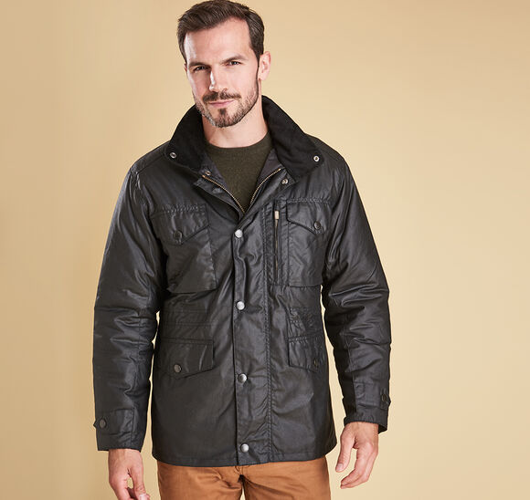 Barbour Sapper Wax Jacket: Black