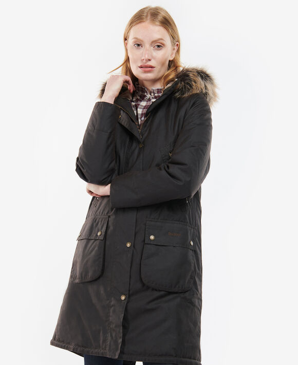 Barbour Stavia Wax Jacket: Rustic