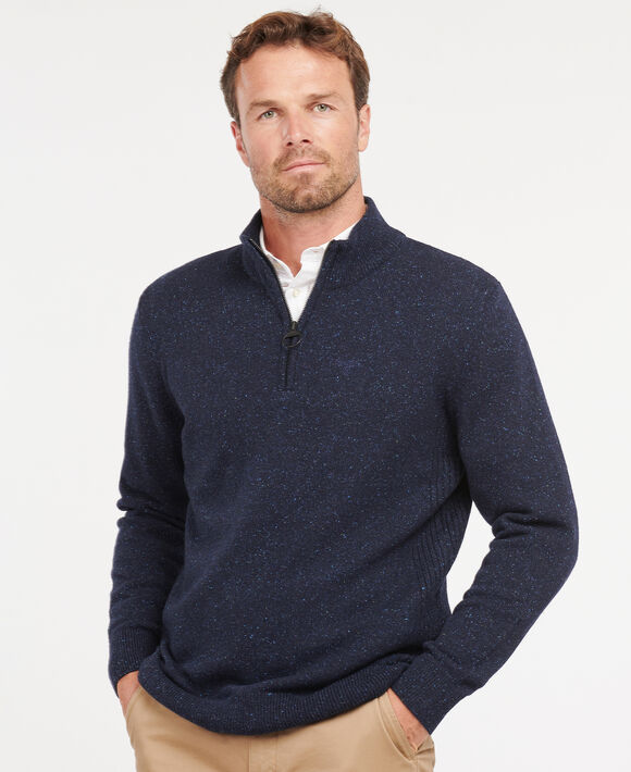 Barbour Tisbury Half Zip Sweater: Navy