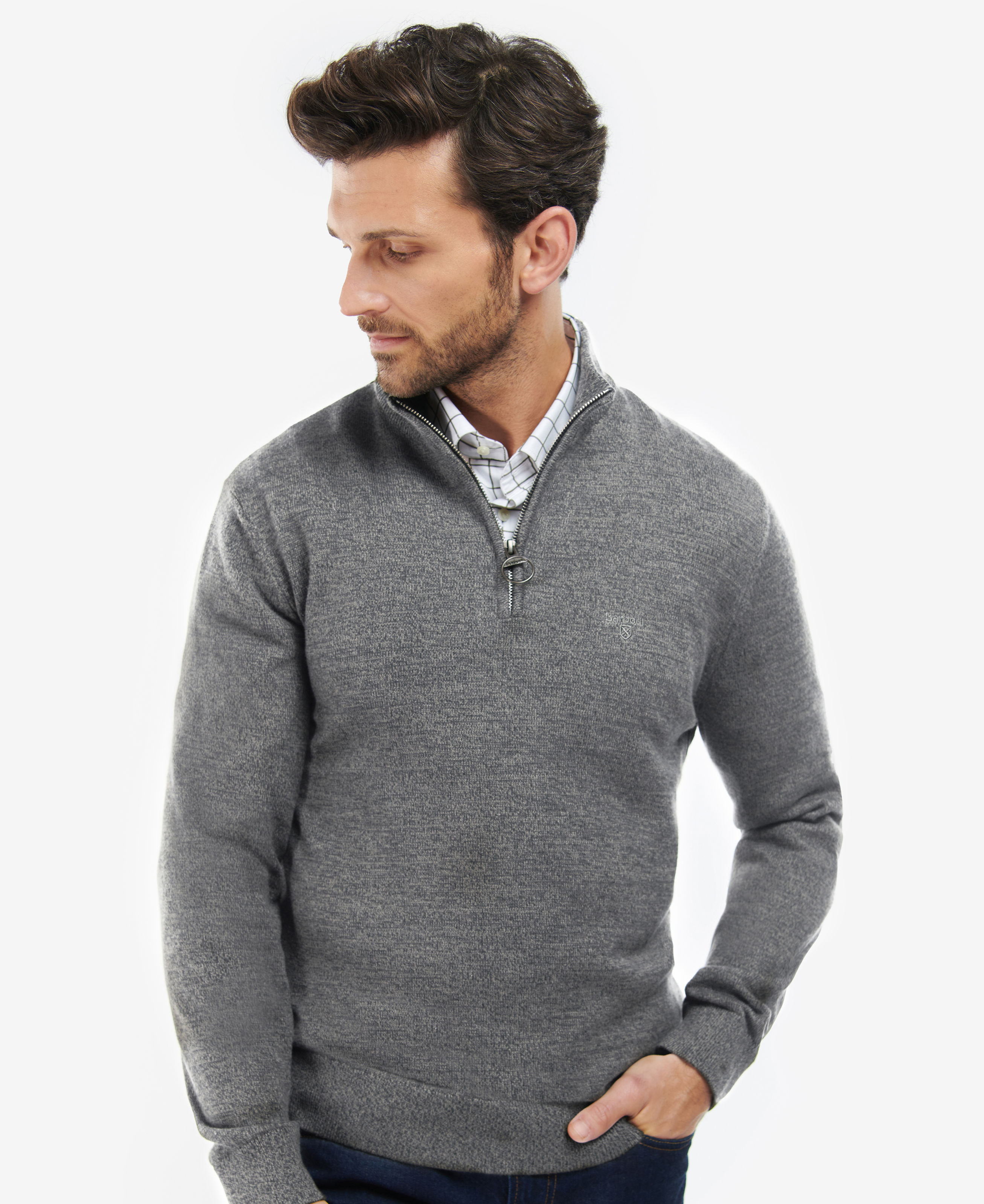 Half zip hotsell grey jumper