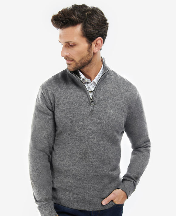 Barbour Firle Half Zip Jumper: Grey Marl