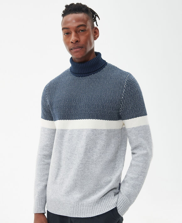Barbour Bream Knitted Rollneck: Navy