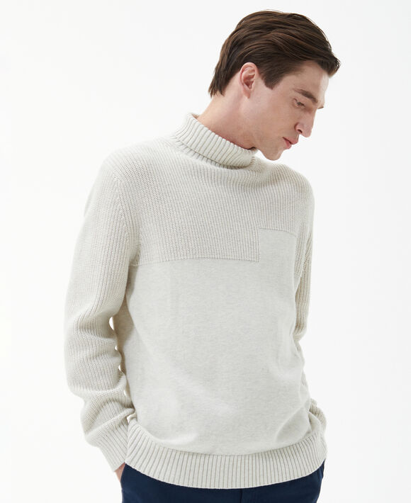 Barbour Steetley Knitted Rollneck: Whisper White