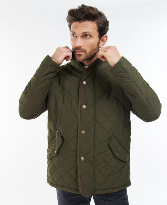 Barbour Waterproof Shoveler Quilt: Dark Olive