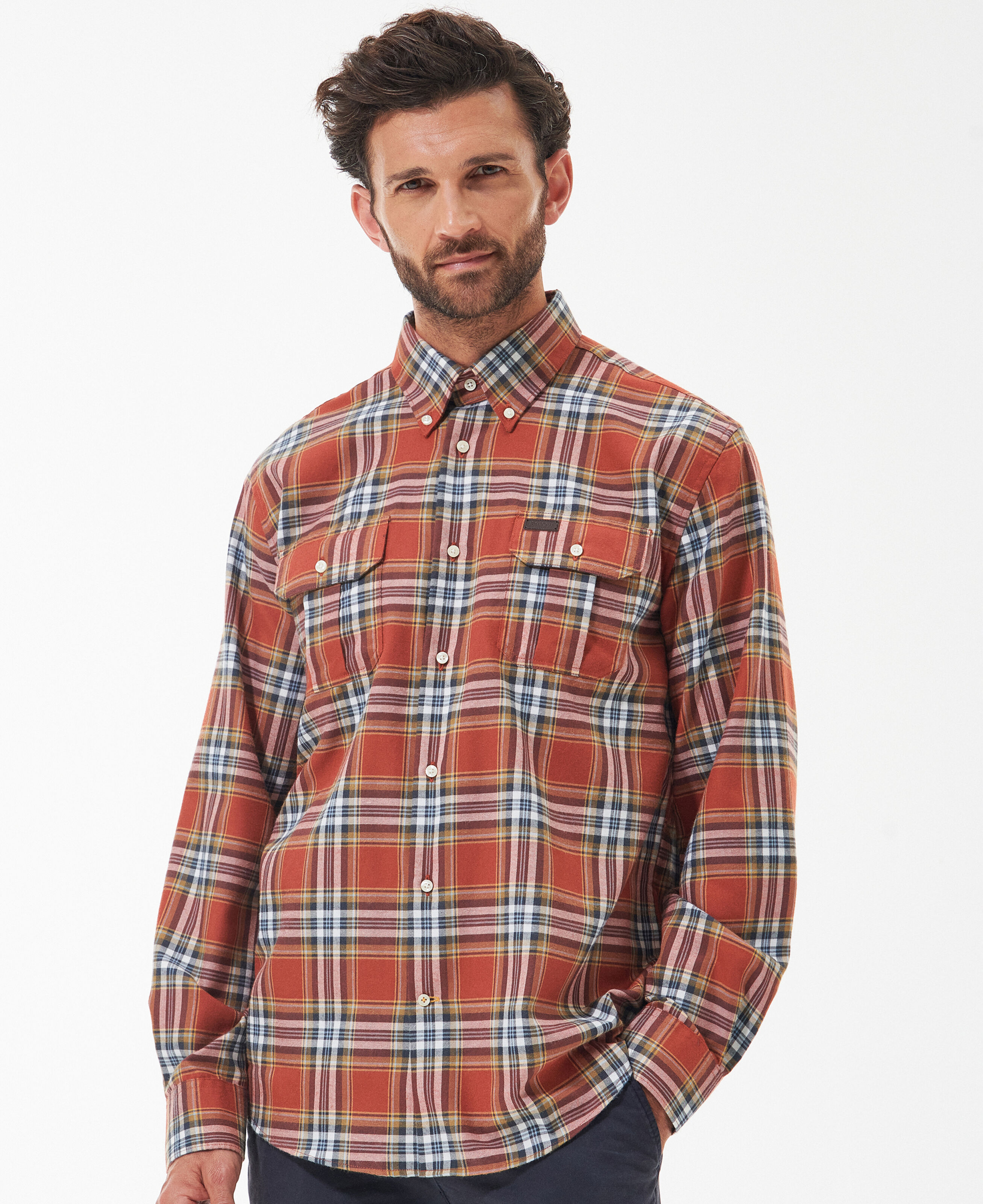 Barbour red cheap tartan shirt