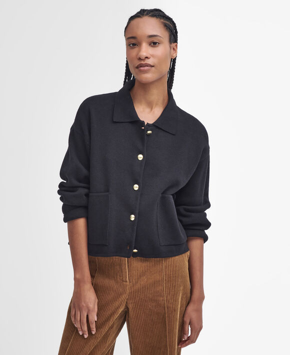 Barbour Noelle Knitted Cardigan: Black