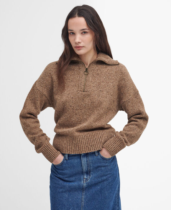 Barbour Lavensdale Half Zip Jumper: Honey