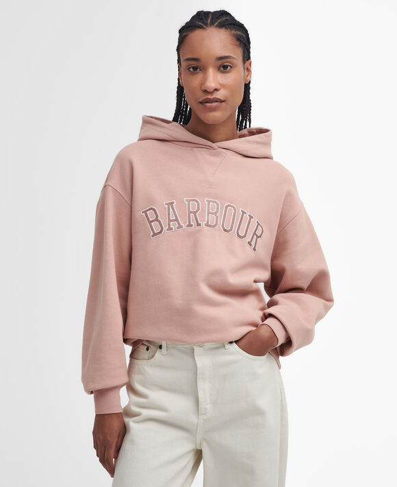 Barbour Northumberland Hoodie: Mahogany Rose