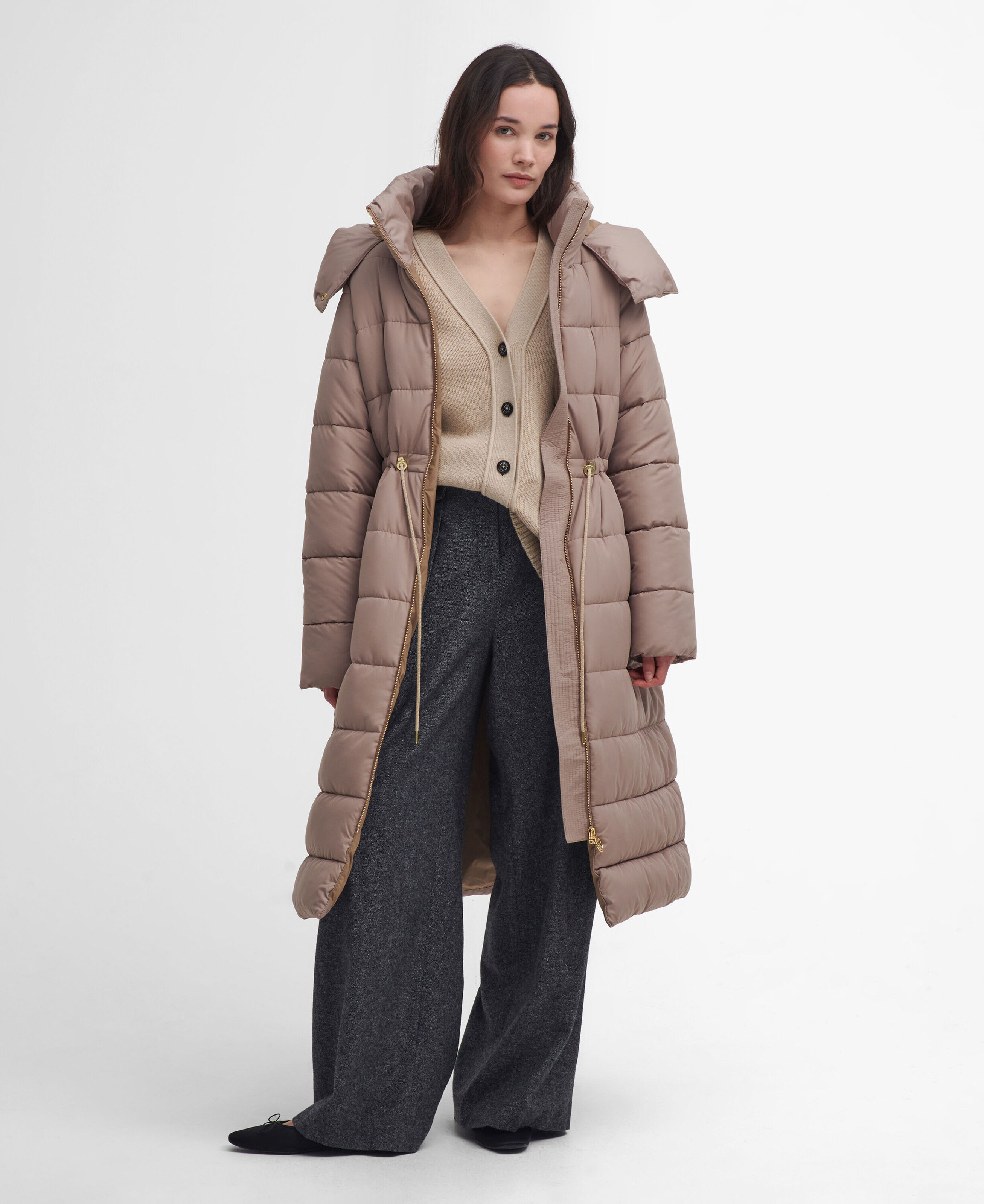 Barbour Mannue Puffer Jacket: Honey