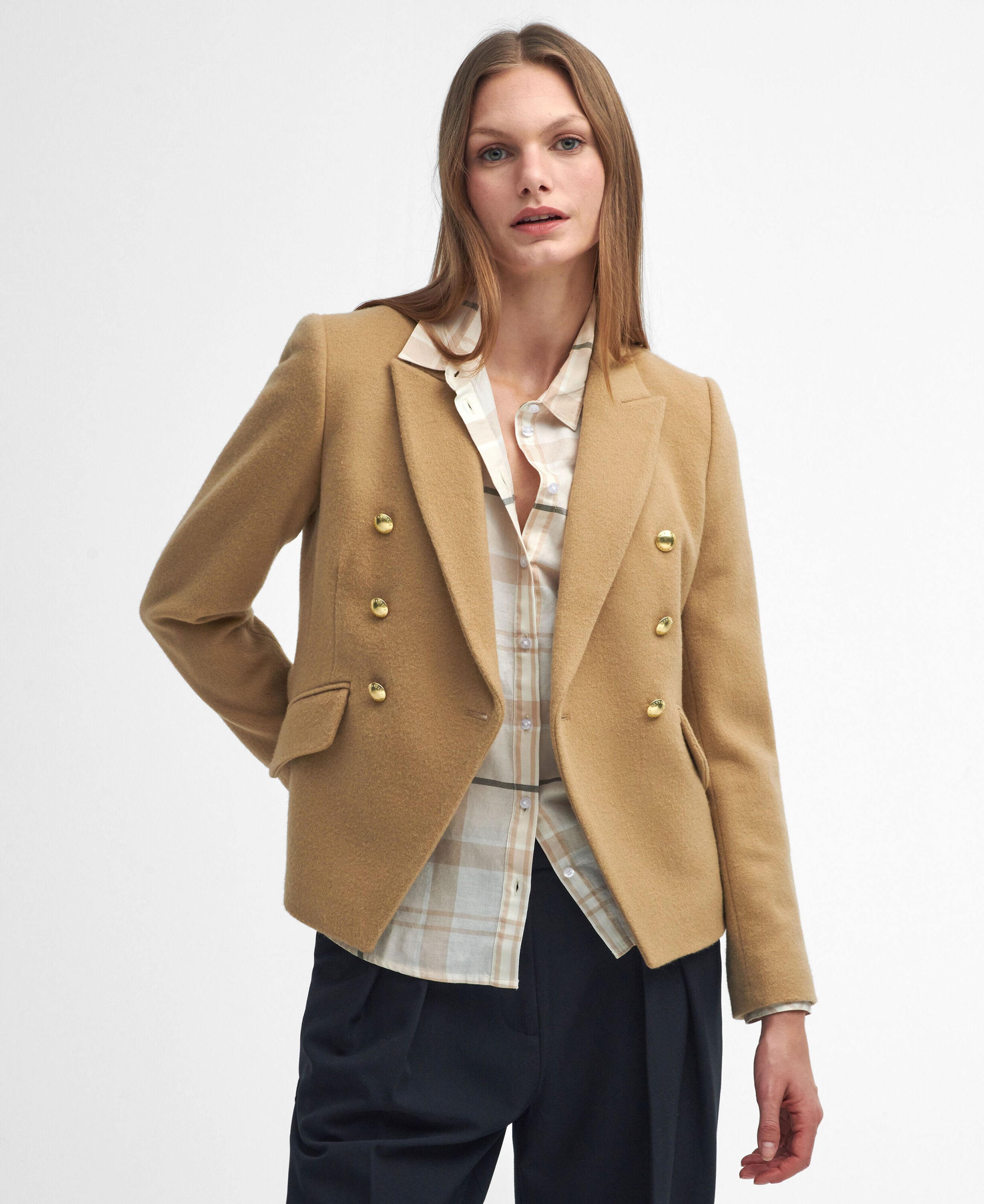 Barbour Darly Wool Blazer jacket Camel