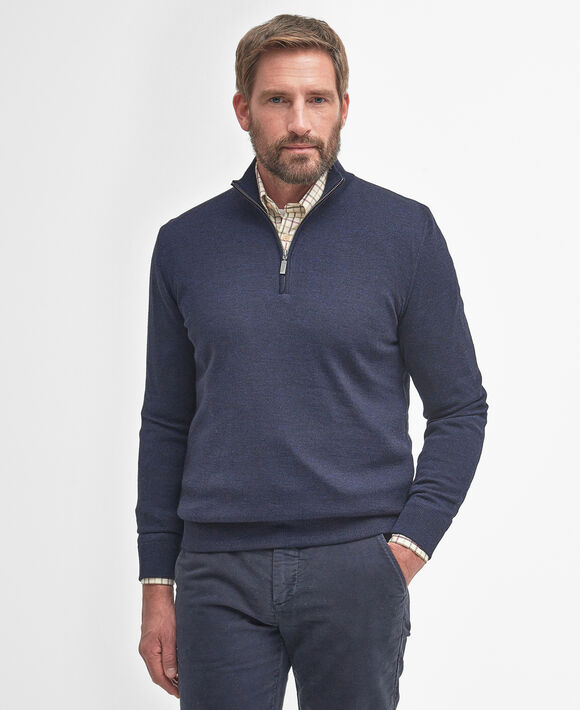 Barbour Gamlan Half Zip Jumper: Navy