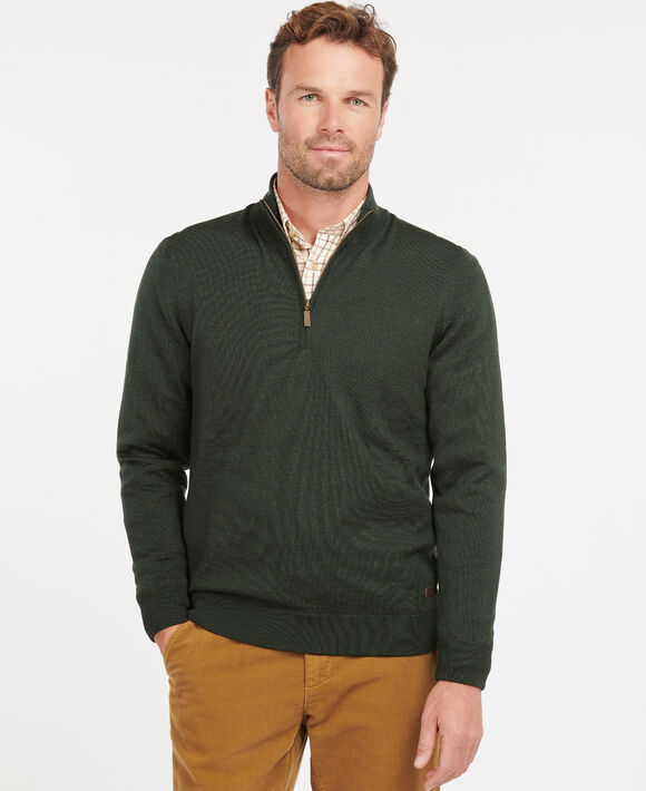 Barbour Gamlan Half Zip Jumper: Olive