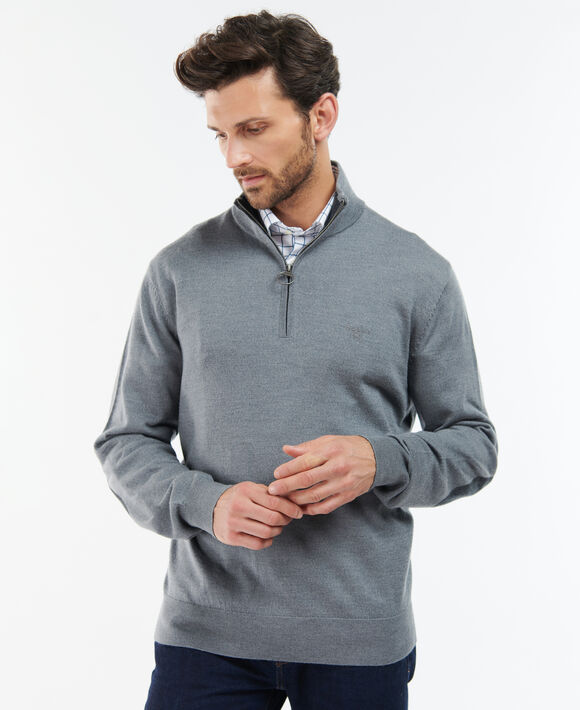 Barbour Loyton Marino Half Zip Jumper: Grey Marl