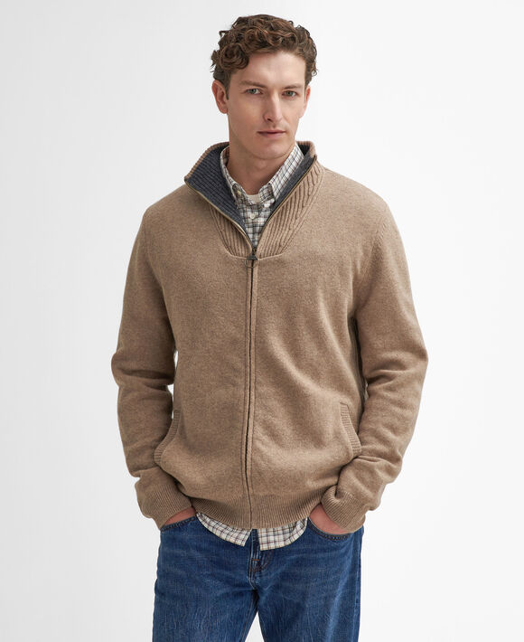 Barbour Nelson Essential Full Zip: Stone