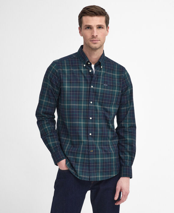 Barbour Wetherham Shirt: Green Loch