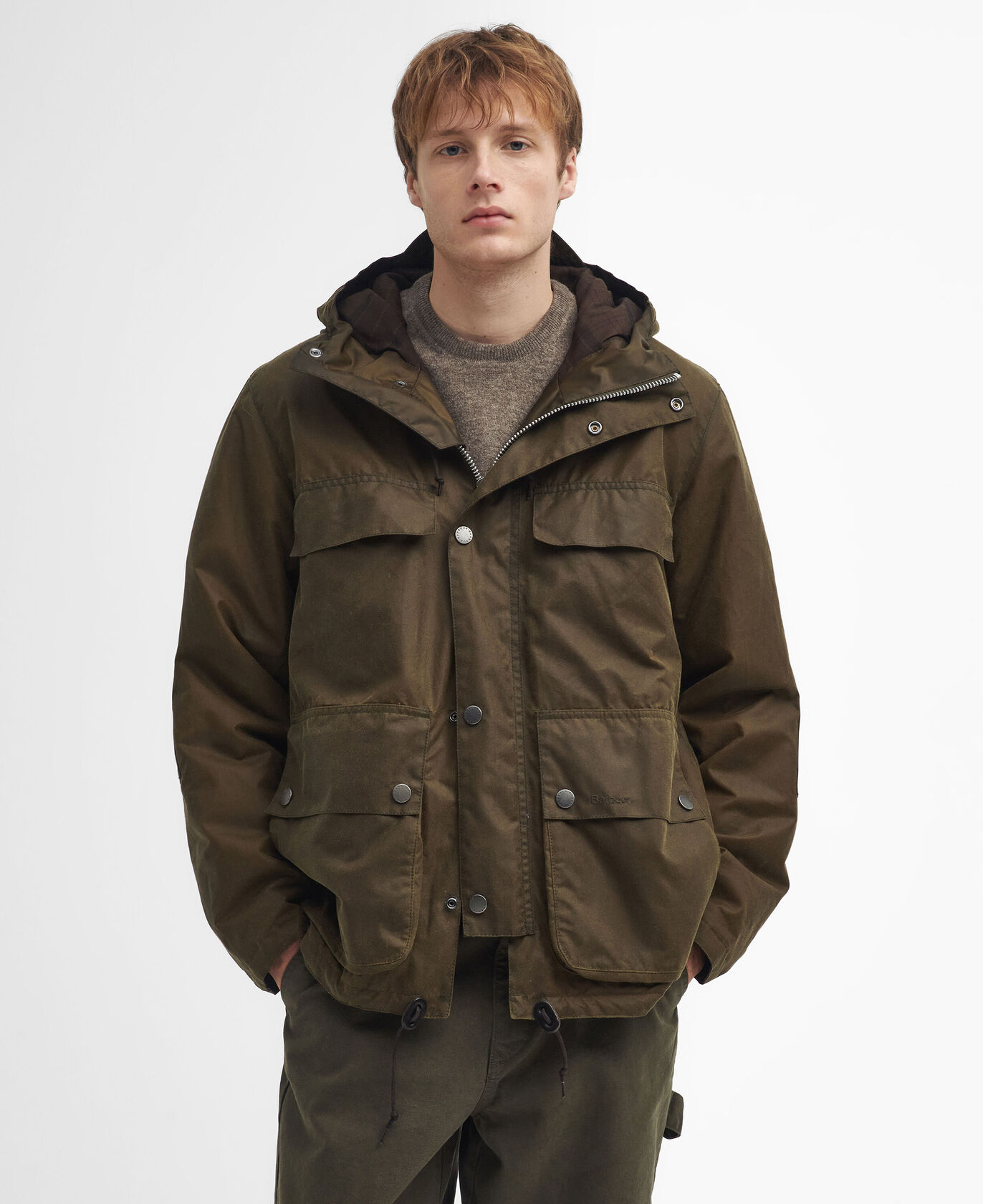 Barbour Re Engineered Durham Wax Jacket: Beech