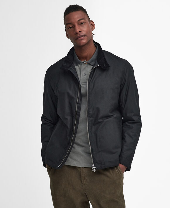 Barbour Barns Wax Jacket: Black