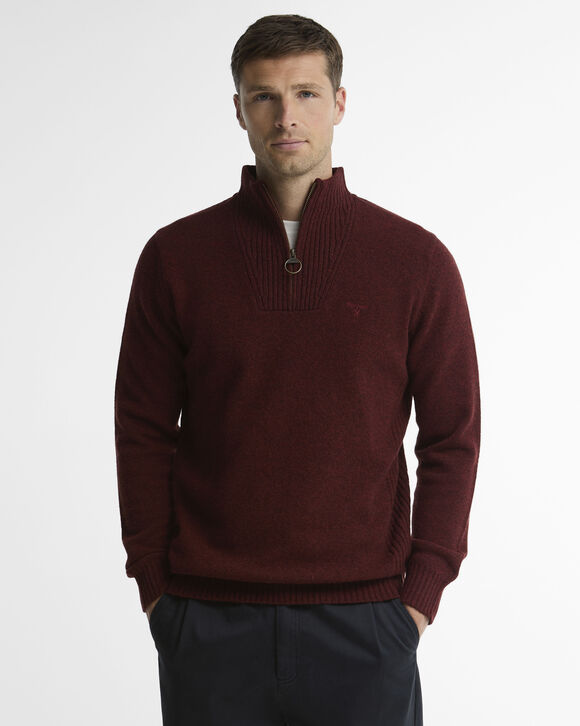 Barbour Half Zip Essential Sweater: Russet