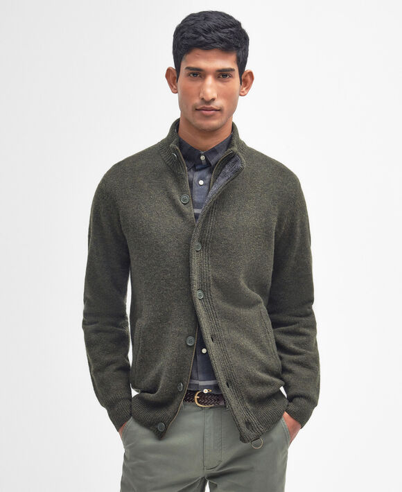 Barbour Essential Patch Zip Sweater: Seaweed