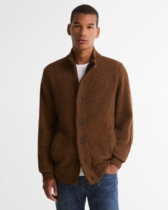 Barbour Essential Patch Zip Cardigan: Bracken