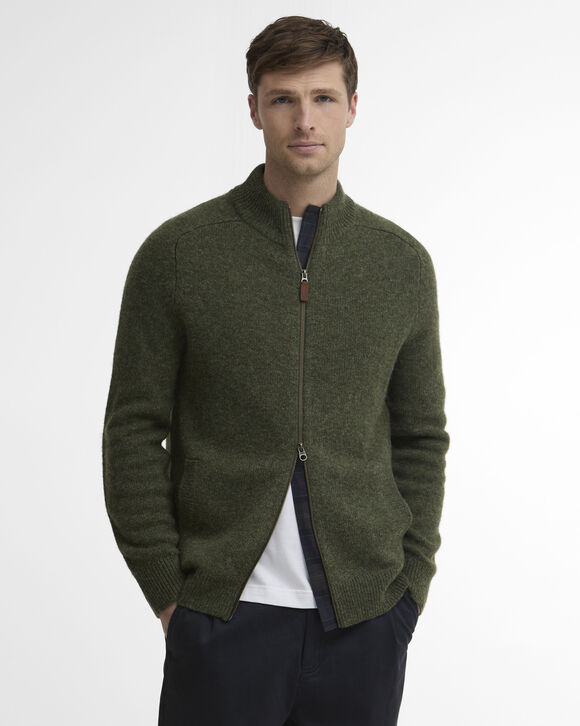 Barbour Talder Zip Knit: Sage