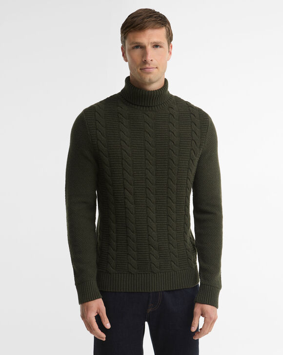 Barbour Staplecross Rollneck Sweater: Seaweed