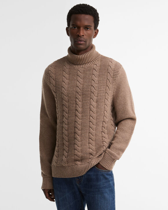 Barbour Staplecross Rollneck Sweater: Stone