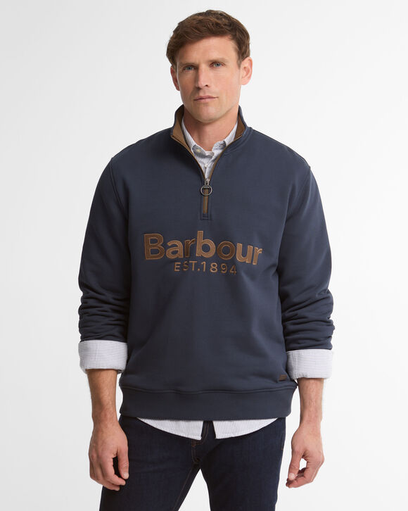Barbour Fosse Half Zip Sweater: Navy