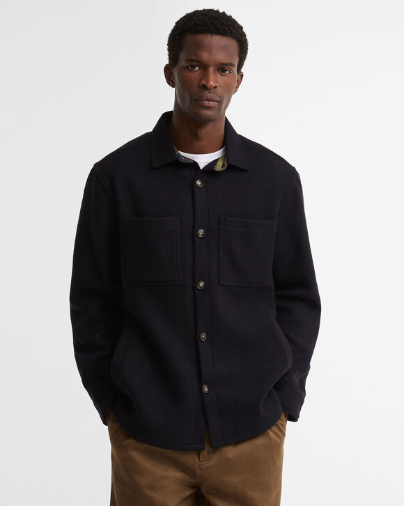 Barbour Marltown Overshirt: Navy Marl