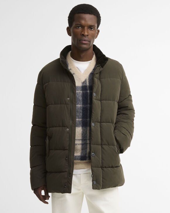 Barbour Powell Puffer: Dark Sage