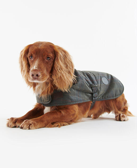 Barbour Tartan Wax Dog Coat: Olive