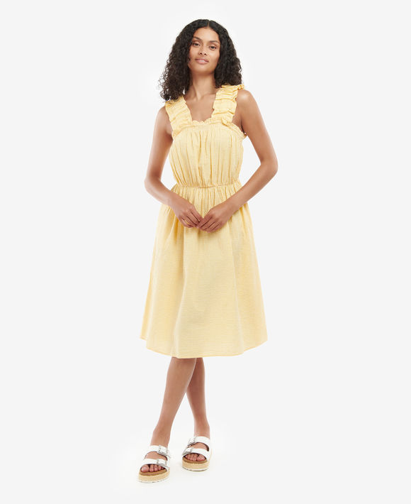 Barbour Abbey Dress: Sunrise Yellow