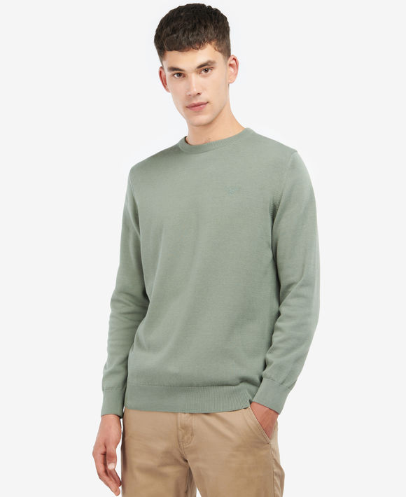 Barbour Pima Cotton Crew: Agave Green