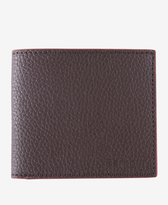 Barbour Grain Leather Wallet: Dark Brown