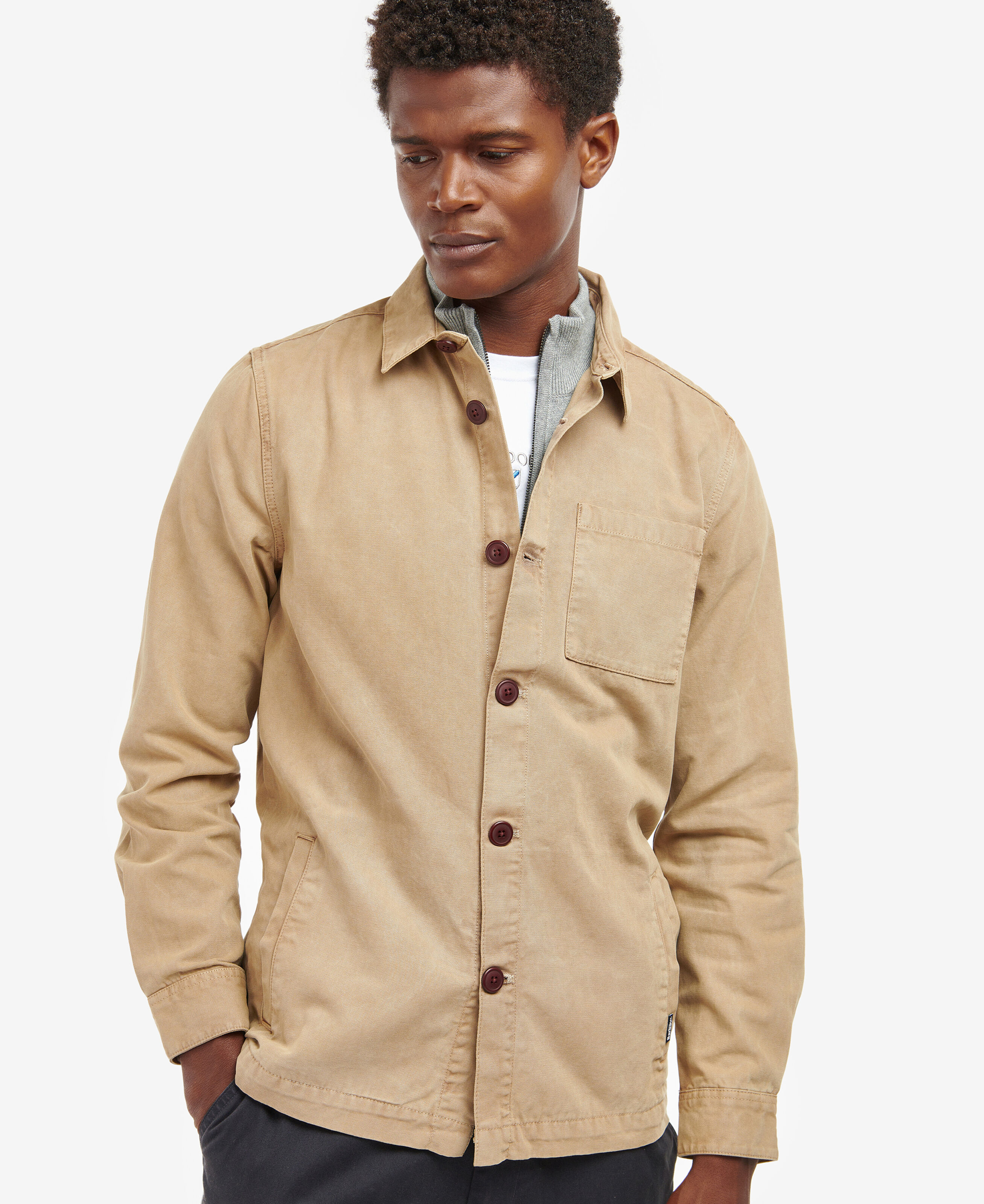 Barbour Washed Tailored Overshirt Washed Stone