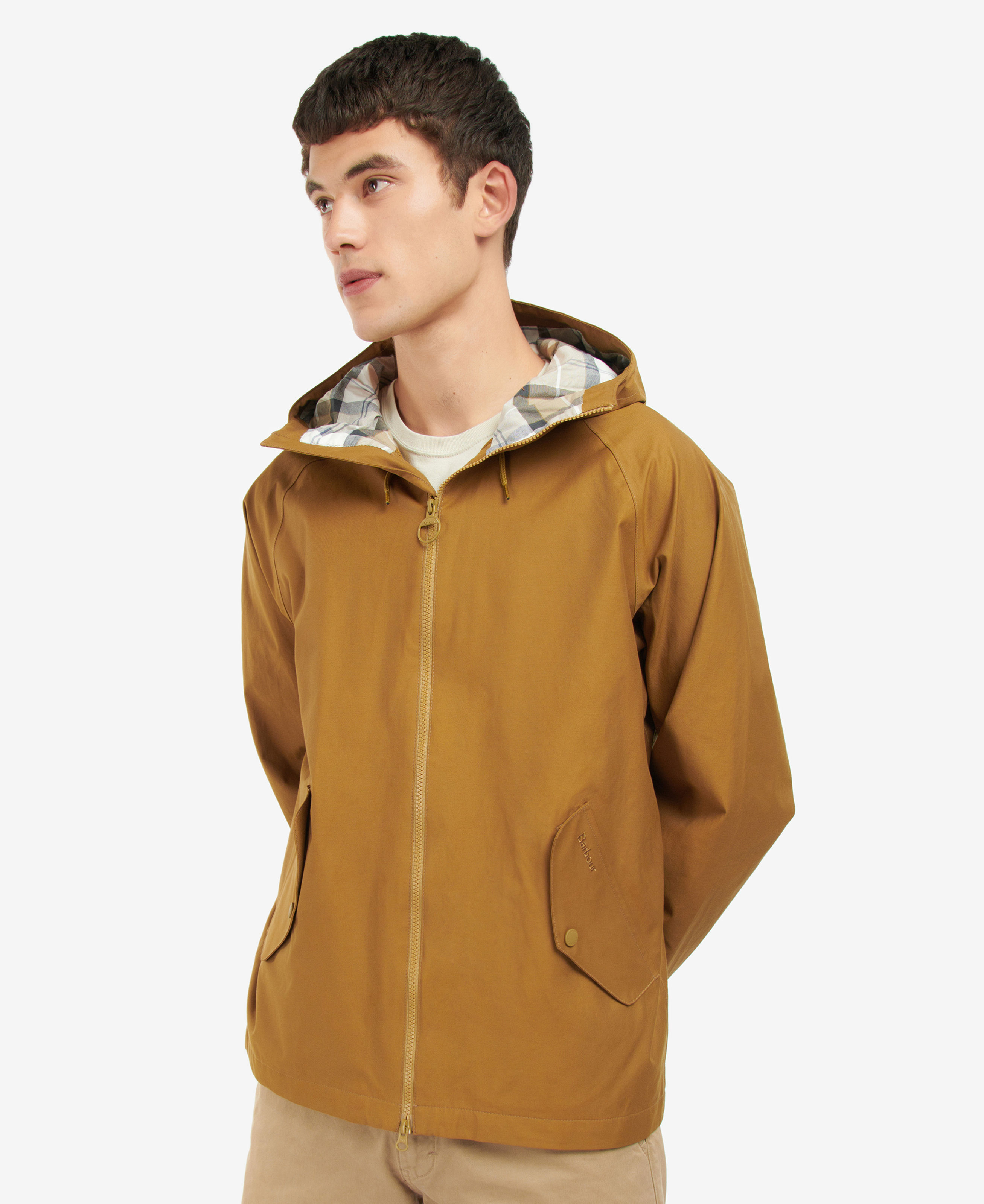 Barbour orange best sale rain jacket