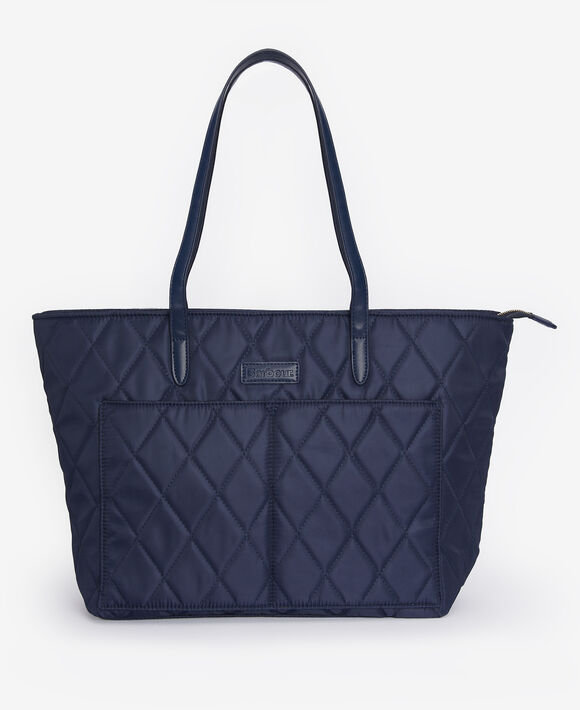 Barbour Quilted Tote Bag: Navy