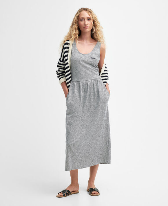 Barbour Woodford Midi Dress: Navy Stripe