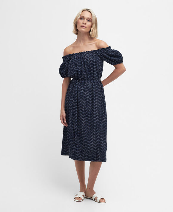 Barbour Hollowtree Midi Dress: Navy
