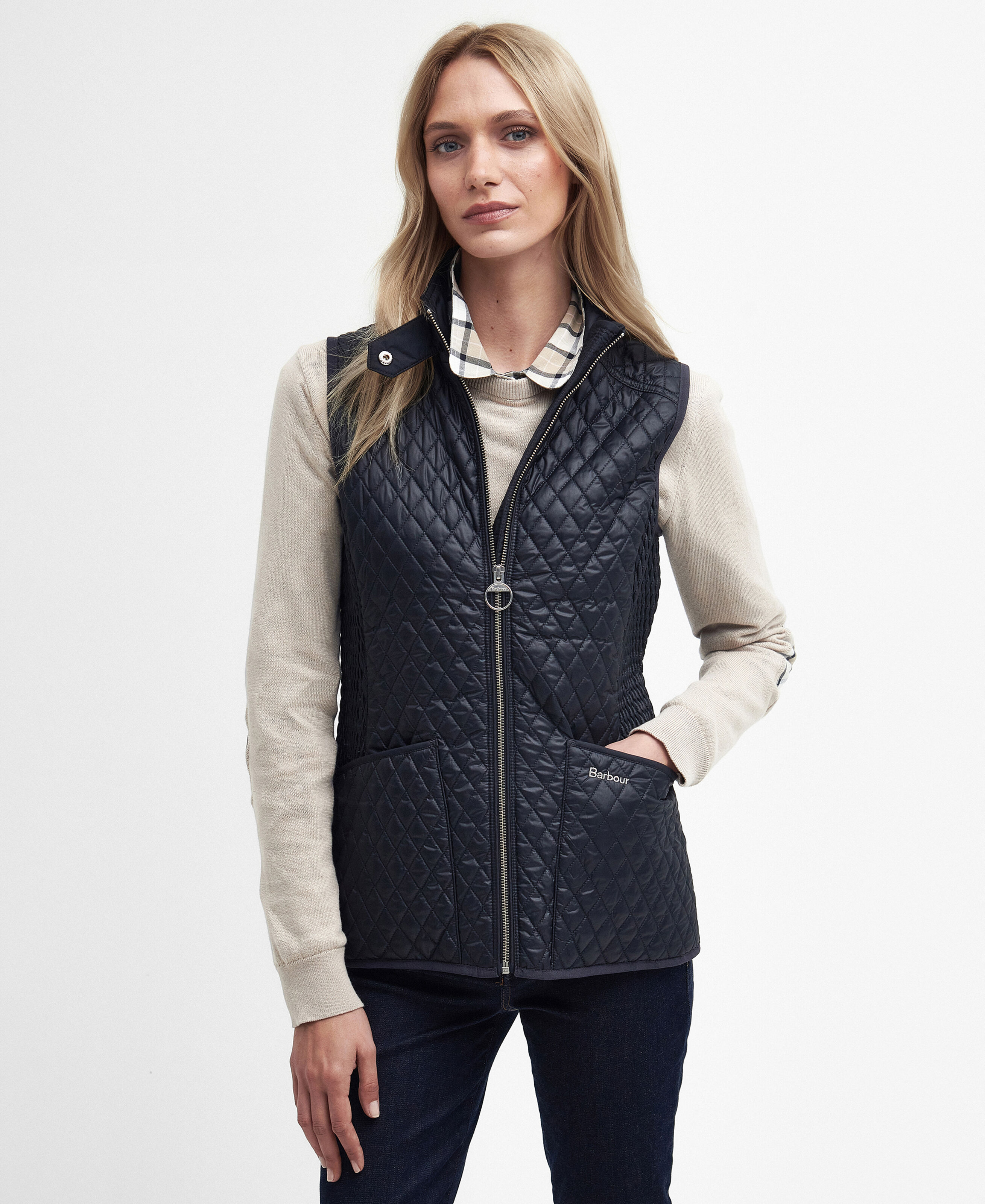 Barbour Swallow Quilted Gilet: Dark Navy
