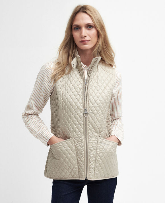 Barbour Swallow Quilted Gilet: Light Sand