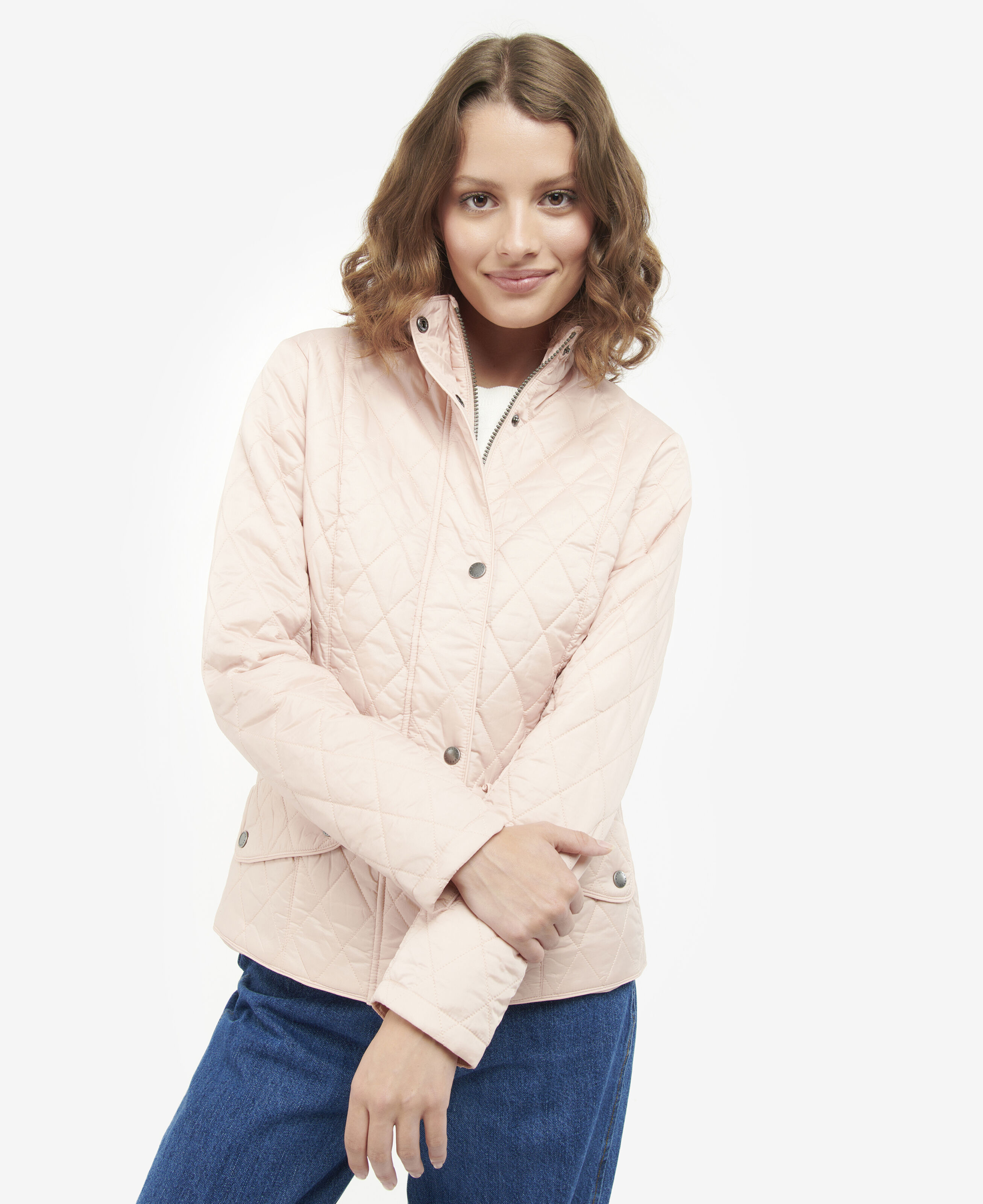 Barbour Flyweight Cavalry Quilted Jacket: Rose Dust