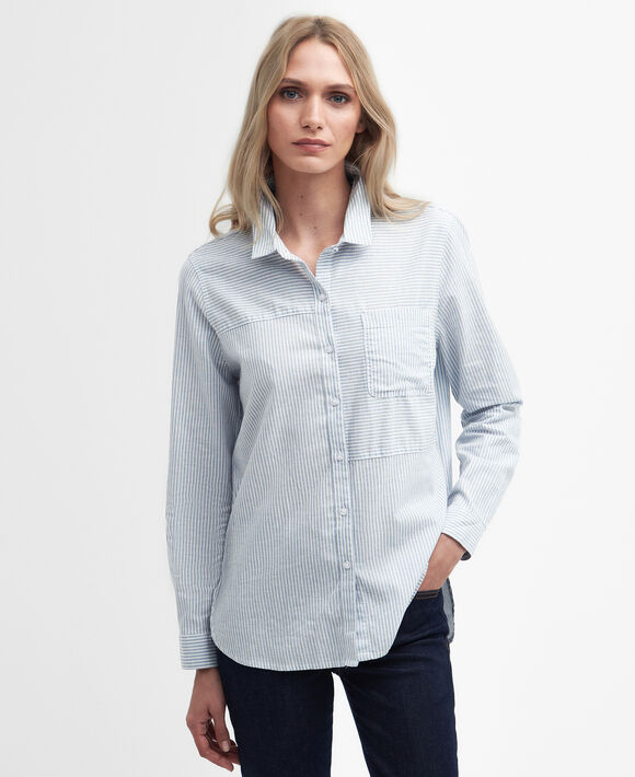Barbour Beachfront Shirt: Chambray Stripe Chambray Stripe