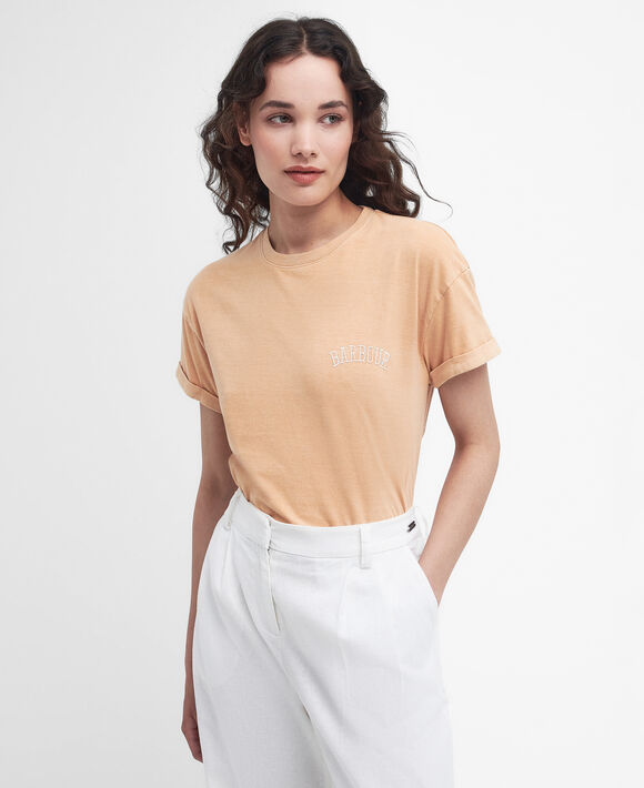 Barbour Sandgate Logo Tee: Soft Apricot