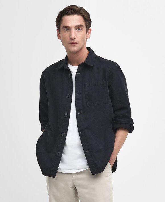Barbour Washed Tailored Overshirt: Navy